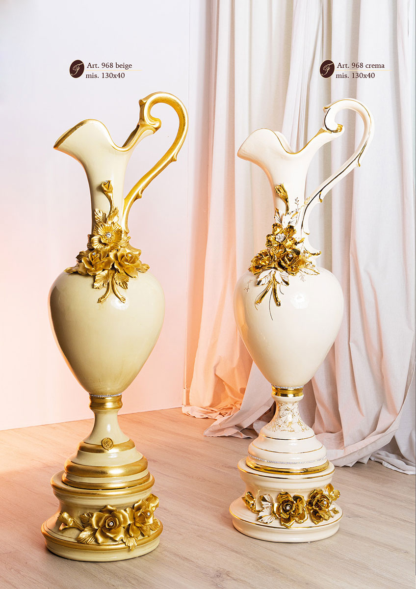 vaso in ceramica dorato