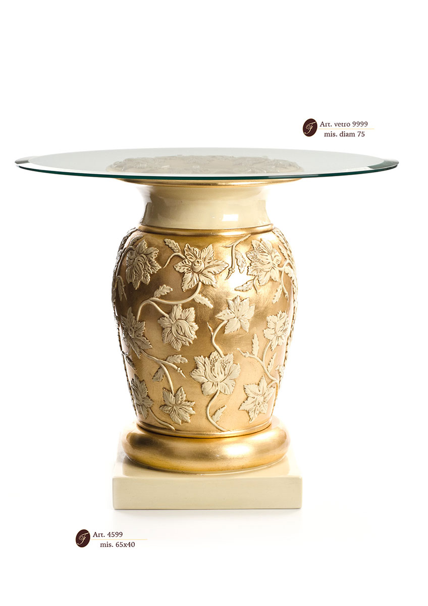 tavolo in ceramica e vetro